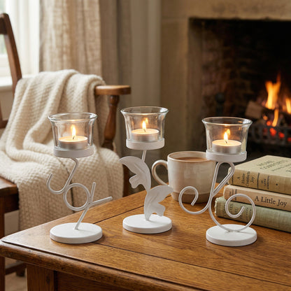 Hosley Set of 3 White Tealight Holder