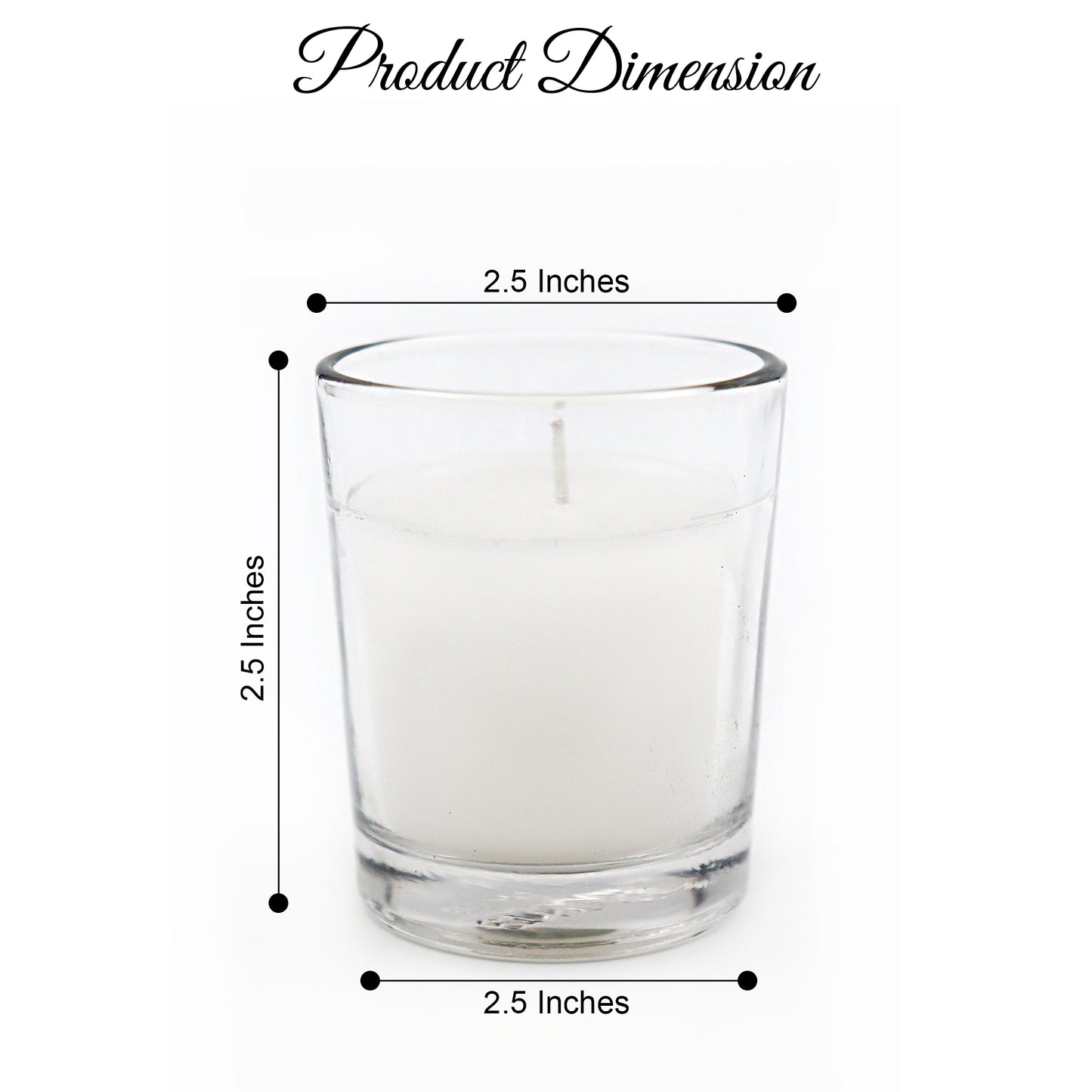 Set of 6 Unscented Clear Glass Filled Votive Candles