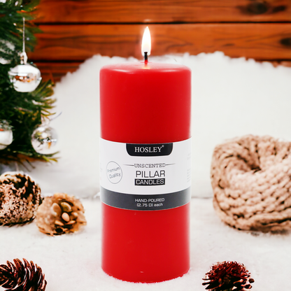 6 Inch Long Pillar Unscented Candle