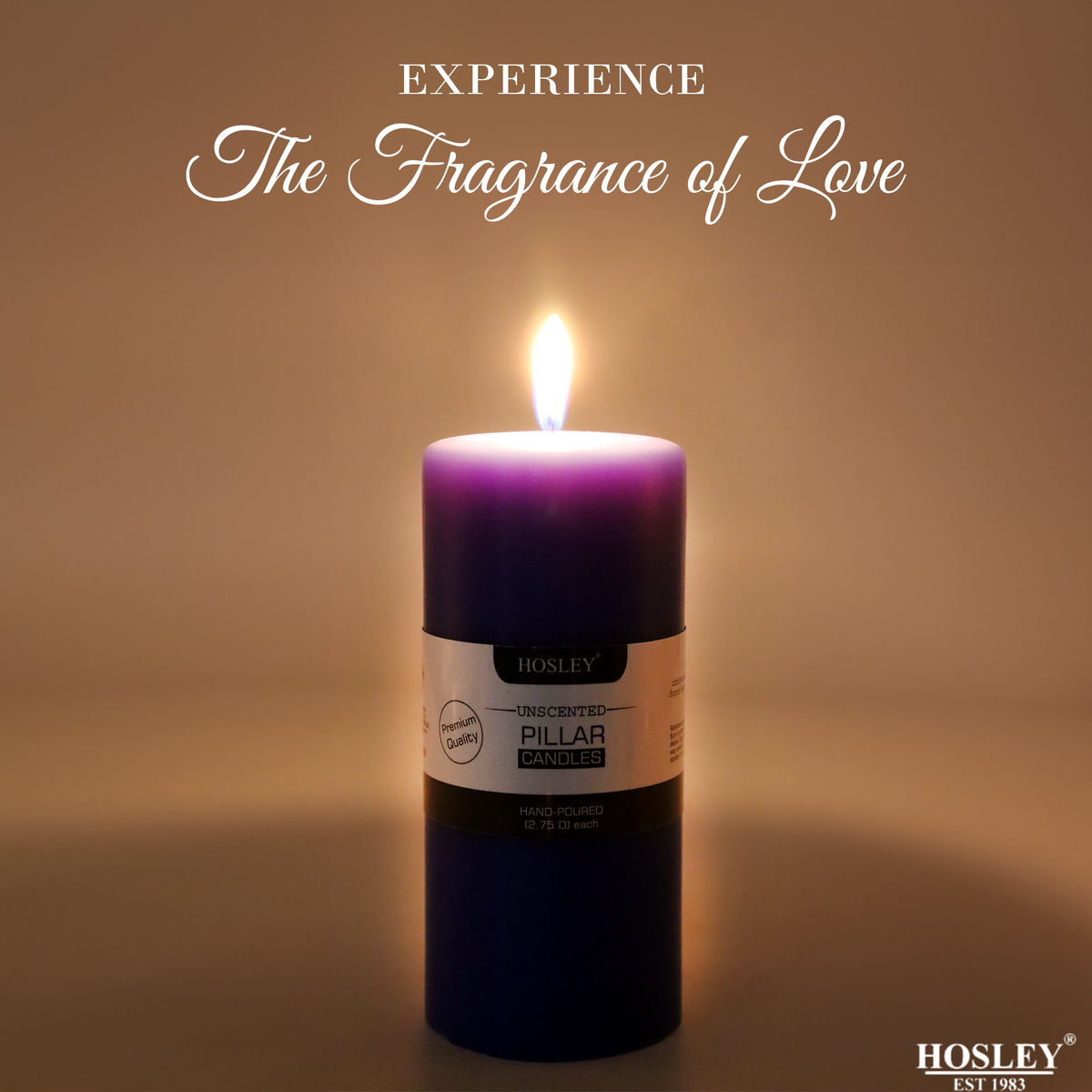 6 Inch Long Pillar Unscented Candle