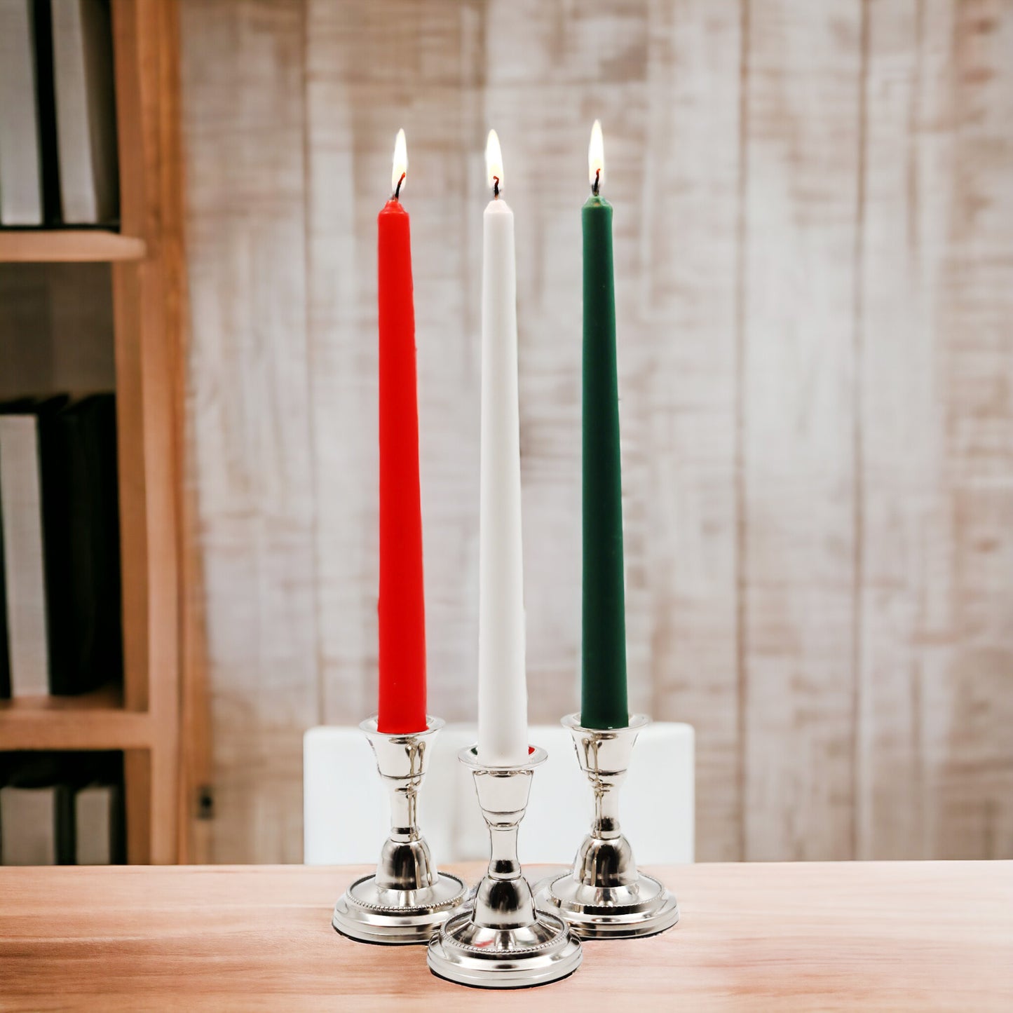 Hosley Unscented Taper Candles (Pack of 3)