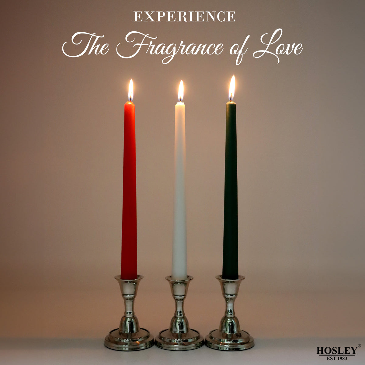 Hosley Unscented Taper Candles – Pack of 3