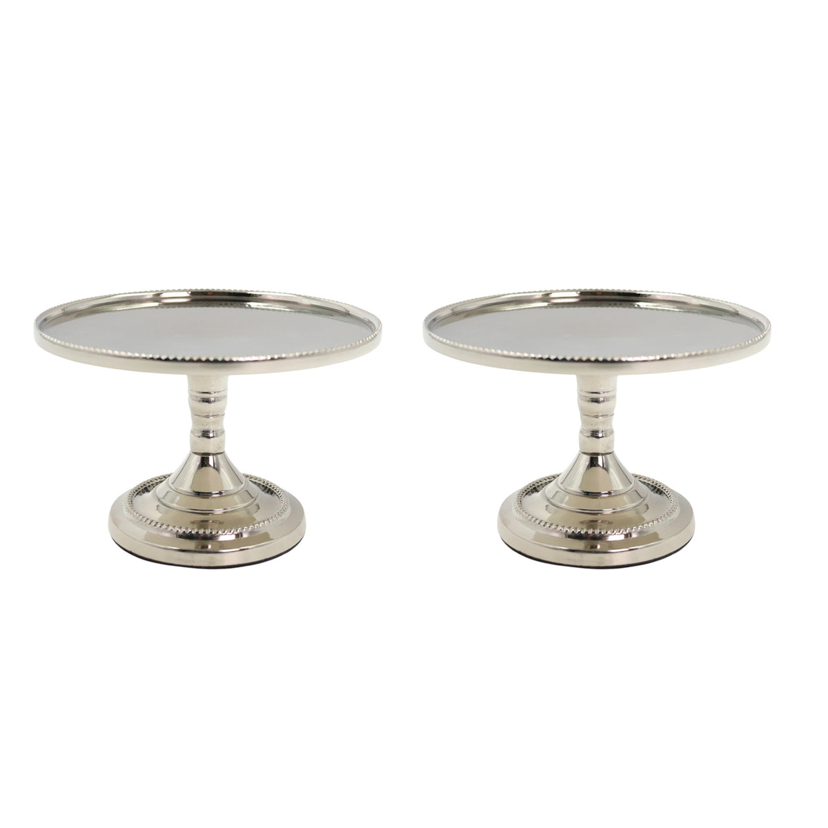 Hosley Set of 2 Metal Pillar Candle Holders 3 Inch High Candle Stands