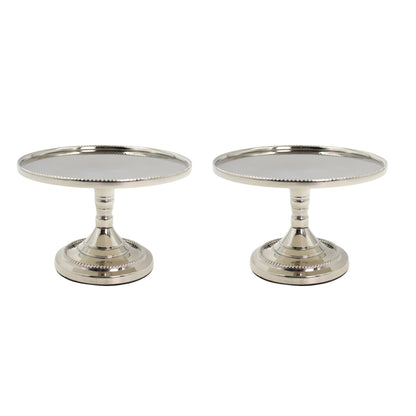Hosley Set of 2 Metal Pillar Candle Holders 3 Inch High Candle Stands