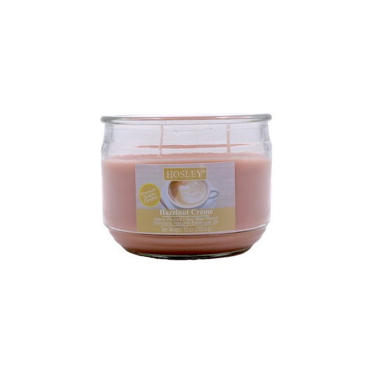 Hosley® Hazelnut Creme Highly Fragranced, 2 Wick, 10 Oz wax, Jar Candle