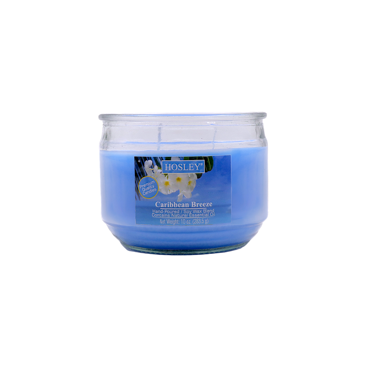 Hosley® Caribbean Breeze Highly Fragranced, 2 Wick, 10 Oz wax, Jar Candle