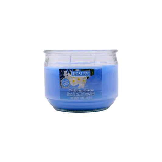 Hosley® Caribbean Breeze Highly Fragranced, 2 Wick, 10 Oz wax, Jar Candle