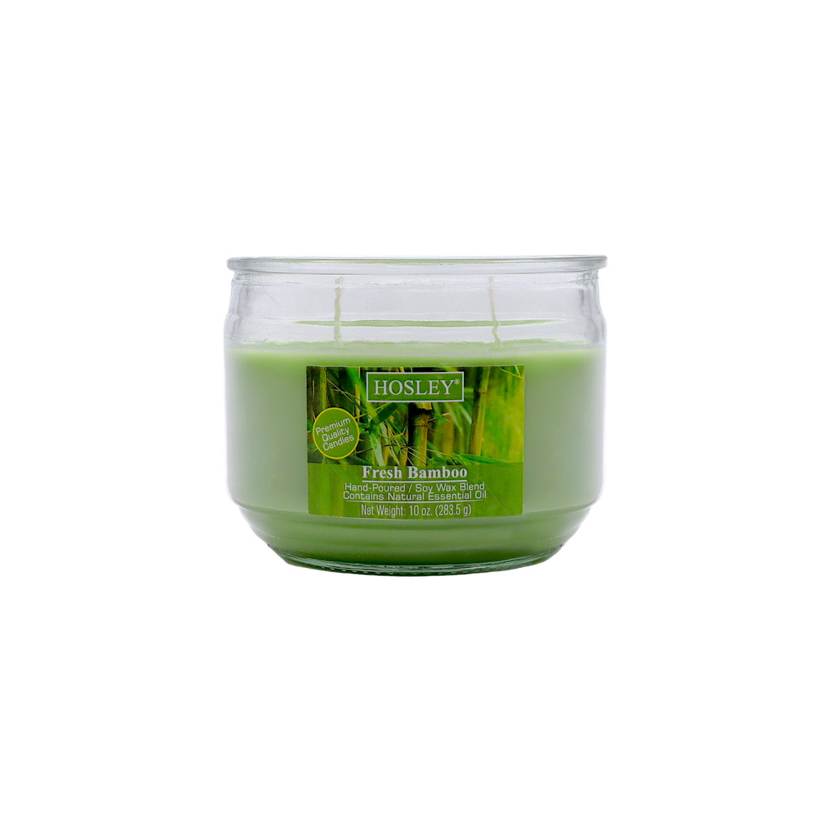 Hosley® Fresh Bamboo  Highly Fragranced, 2 Wick, 10 Oz wax, Jar Candle