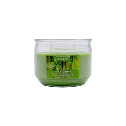 Hosley® Fresh Bamboo  Highly Fragranced, 2 Wick, 10 Oz wax, Jar Candle