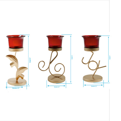 Set of 3 Decorative Metal Tealight Candle Holders