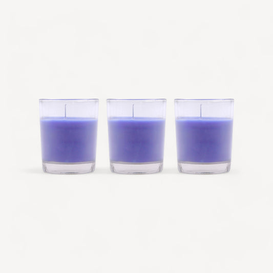 Set of 3 Hosley® Highly Fragranced Lavender Fields Filled Glass Candles, 1.6 Oz wax each