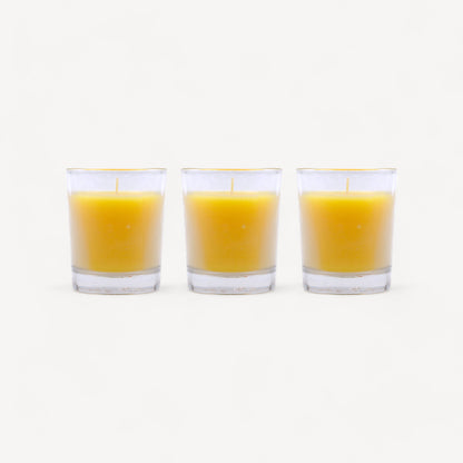 Set of 3 Hosley® Highly Fragranced Lemon Bar Filled Glass Candles, 1.6 Oz wax each