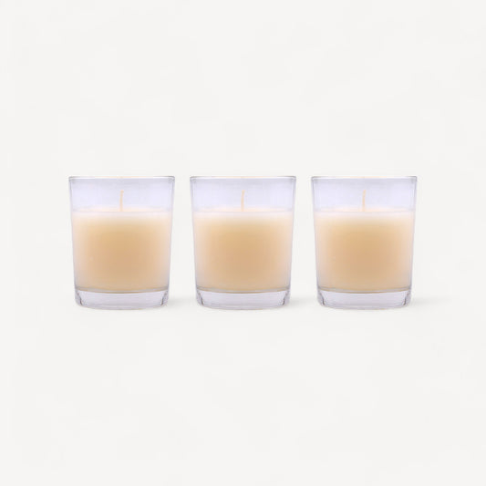 Set of 3 Hosley® Highly Fragranced Sweet Pea Jasmine  Filled Glass Candles, 1.6 Oz wax each