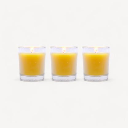 Set of 3 Hosley® Highly Fragranced Lemon Bar Filled Glass Candles, 1.6 Oz wax each