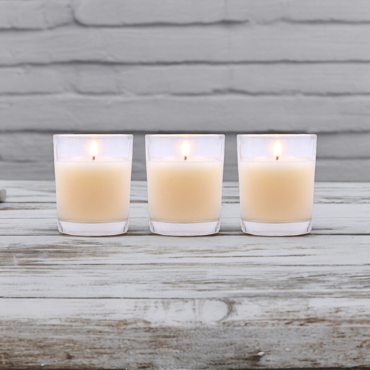Set of 3 Hosley® Highly Fragranced Sweet Pea Jasmine  Filled Glass Candles, 1.6 Oz wax each