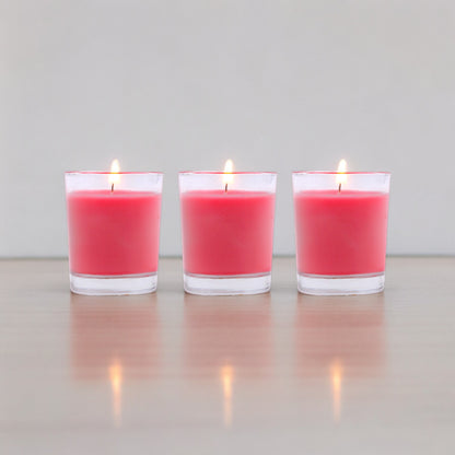 Set of 3 Hosley® Highly Fragranced Apple Cinnamon Filled Glass Candles, 1.6 Oz wax each