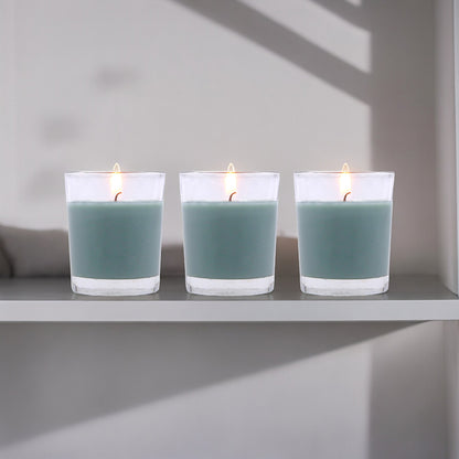 Set of 3 Hosley® Highly Fragranced Eucalyptus Mint Filled Glass Candles, 1.6 Oz wax each