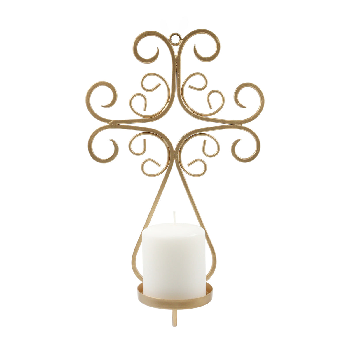 Gold Metal Wall Candle Holder