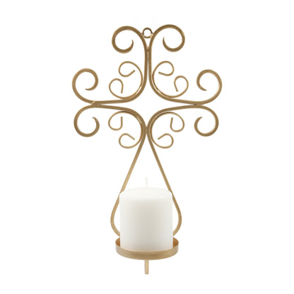 Gold Metal Wall Candle Holder