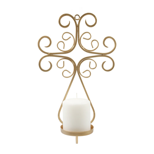 Gold Metal Wall Candle Holder