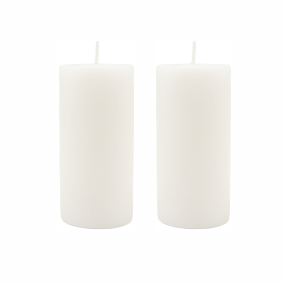 Hosley Set of 2 Pillar Candles White, Unscented, Long-Lasting Burn