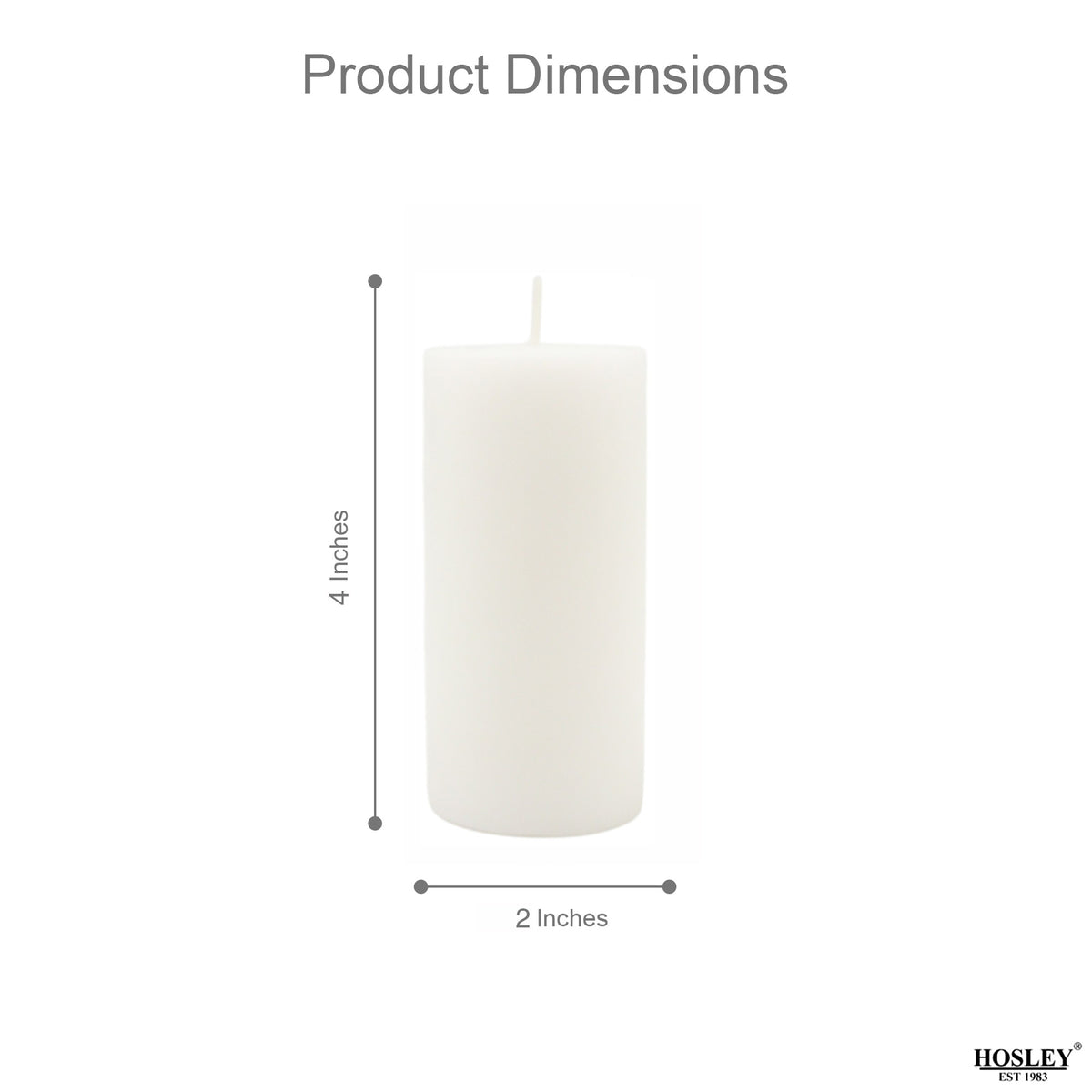 Hosley Set of 2 Pillar Candles White, Unscented, Long-Lasting Burn