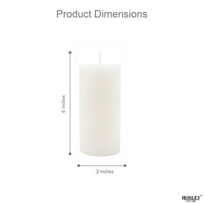 Hosley Set of 2 Pillar Candles White, Unscented, Long-Lasting Burn
