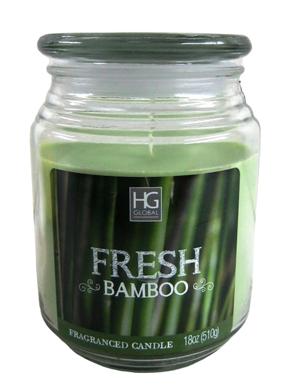 Hosley® Fresh Bamboo Highly Fragranced, 18 Oz wax, Large Jar Candle