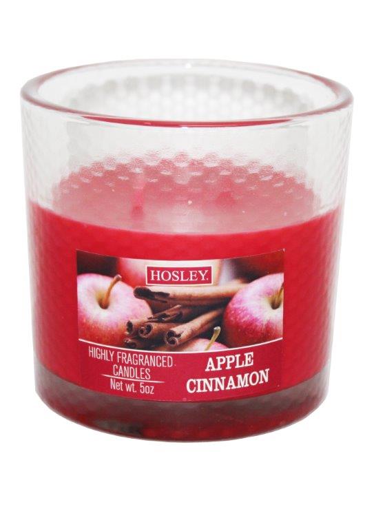 Hosley 2 Wick Apple Cinamon Fragrance Glass Candle for Home Décoration / Festive/ Wedding/ Party / Birthday