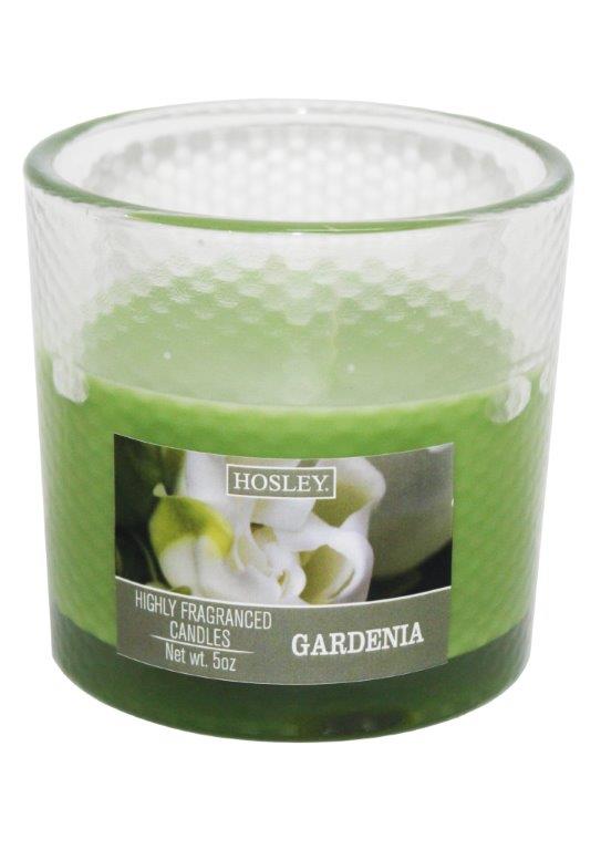 Hosley 2 Wick Gardenia Fragrance Glass Candle for Home Décoration / Festive/ Wedding/ Party / Birthday