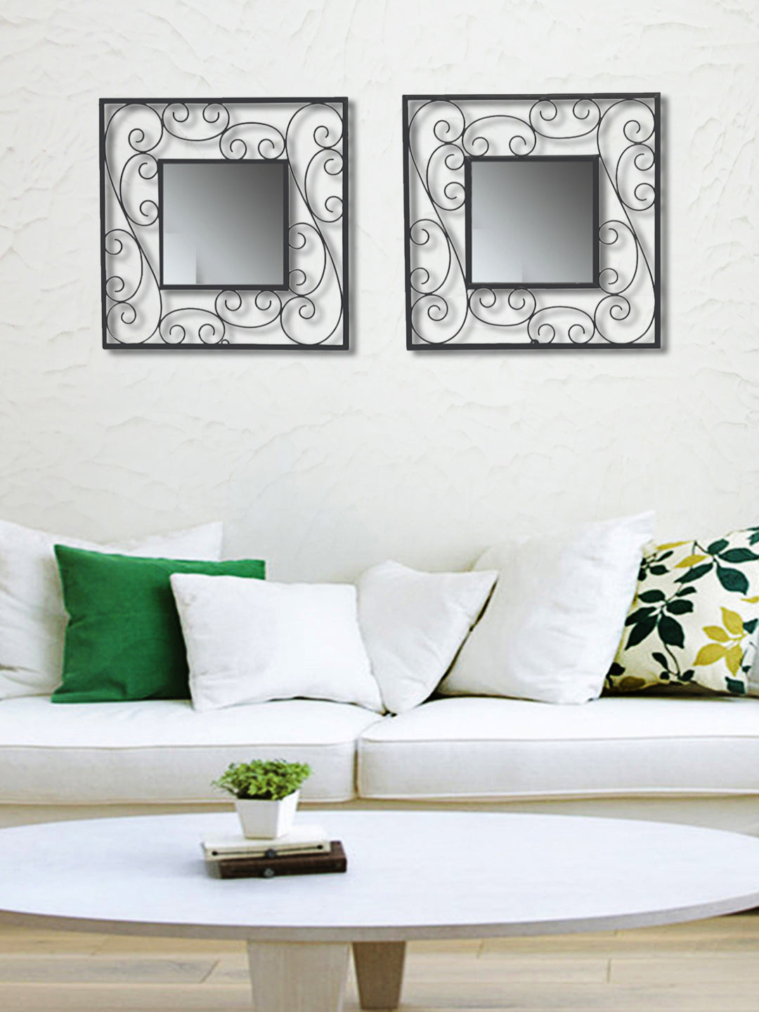 Hosley Set of 2 Square Decorative Wall Mirrors