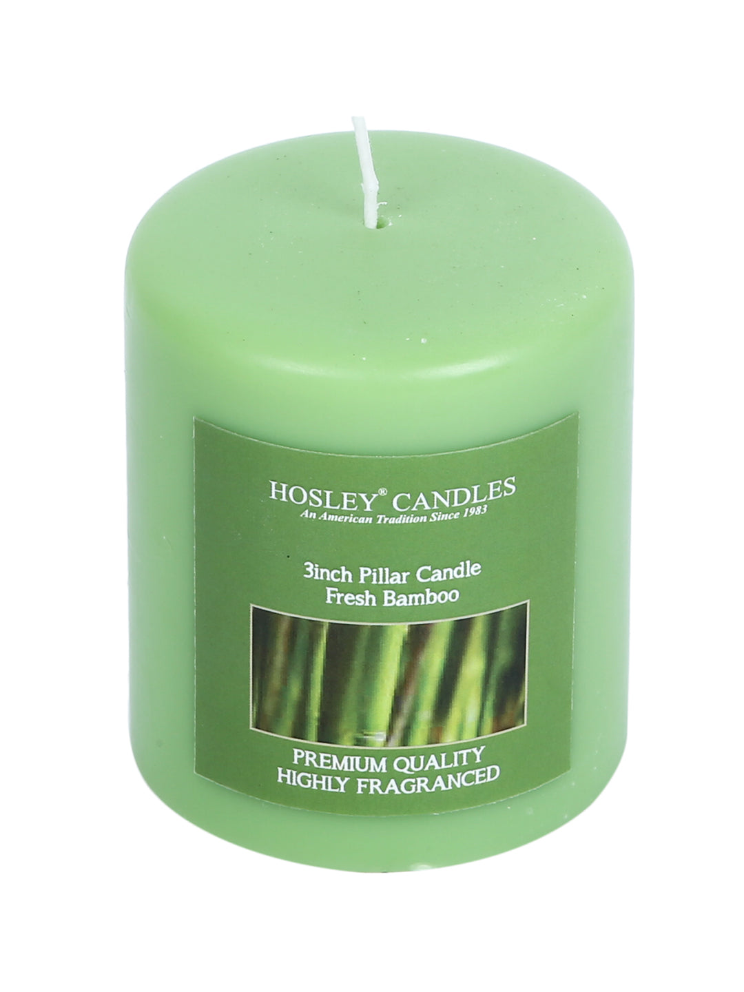 Hosley® Fresh Bamboo Highly Fragranced 3inch Pillar Candle