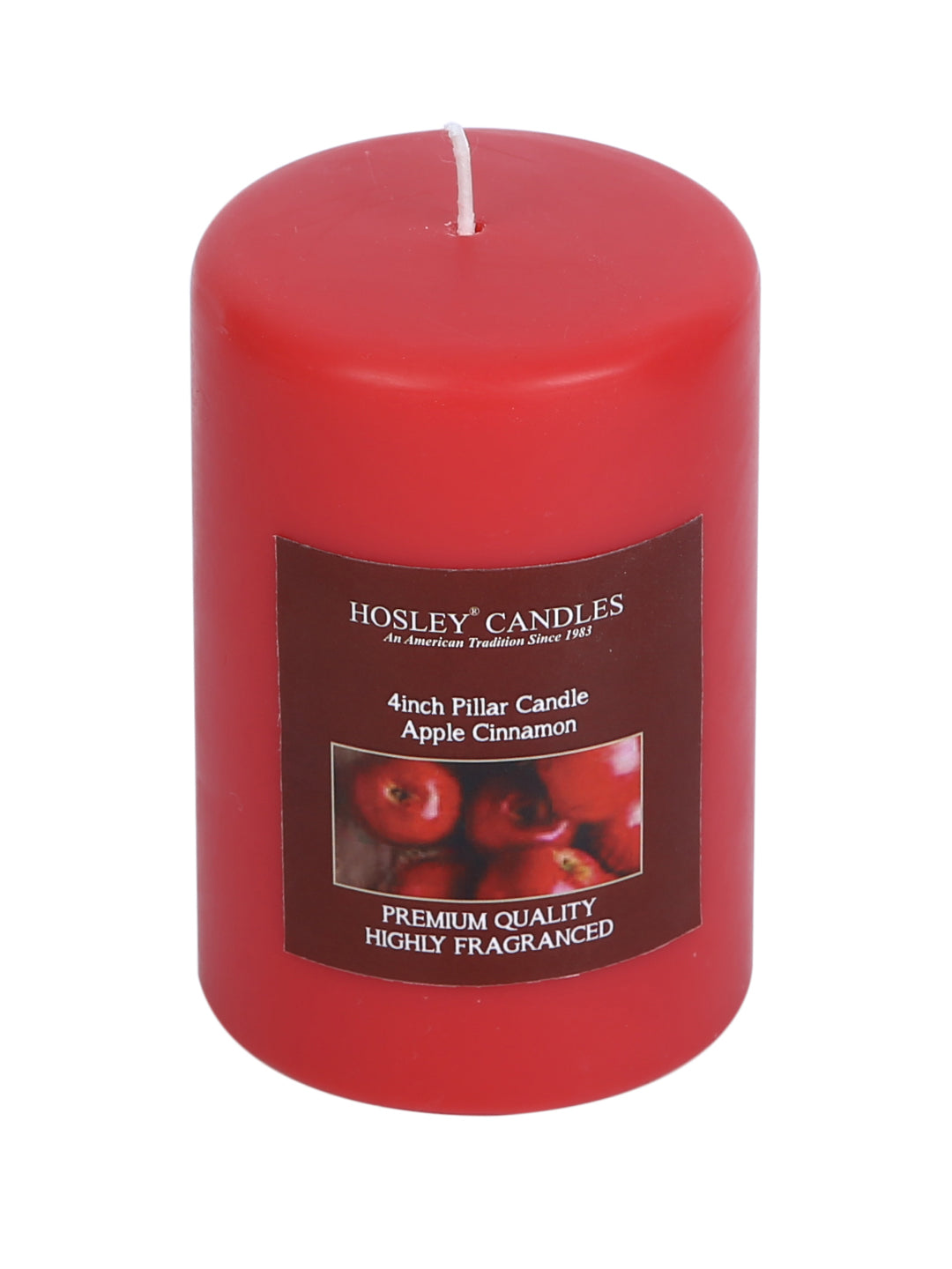 Hosley® Apple Cinnamon Highly Fragranced 4inch Pillar Candle