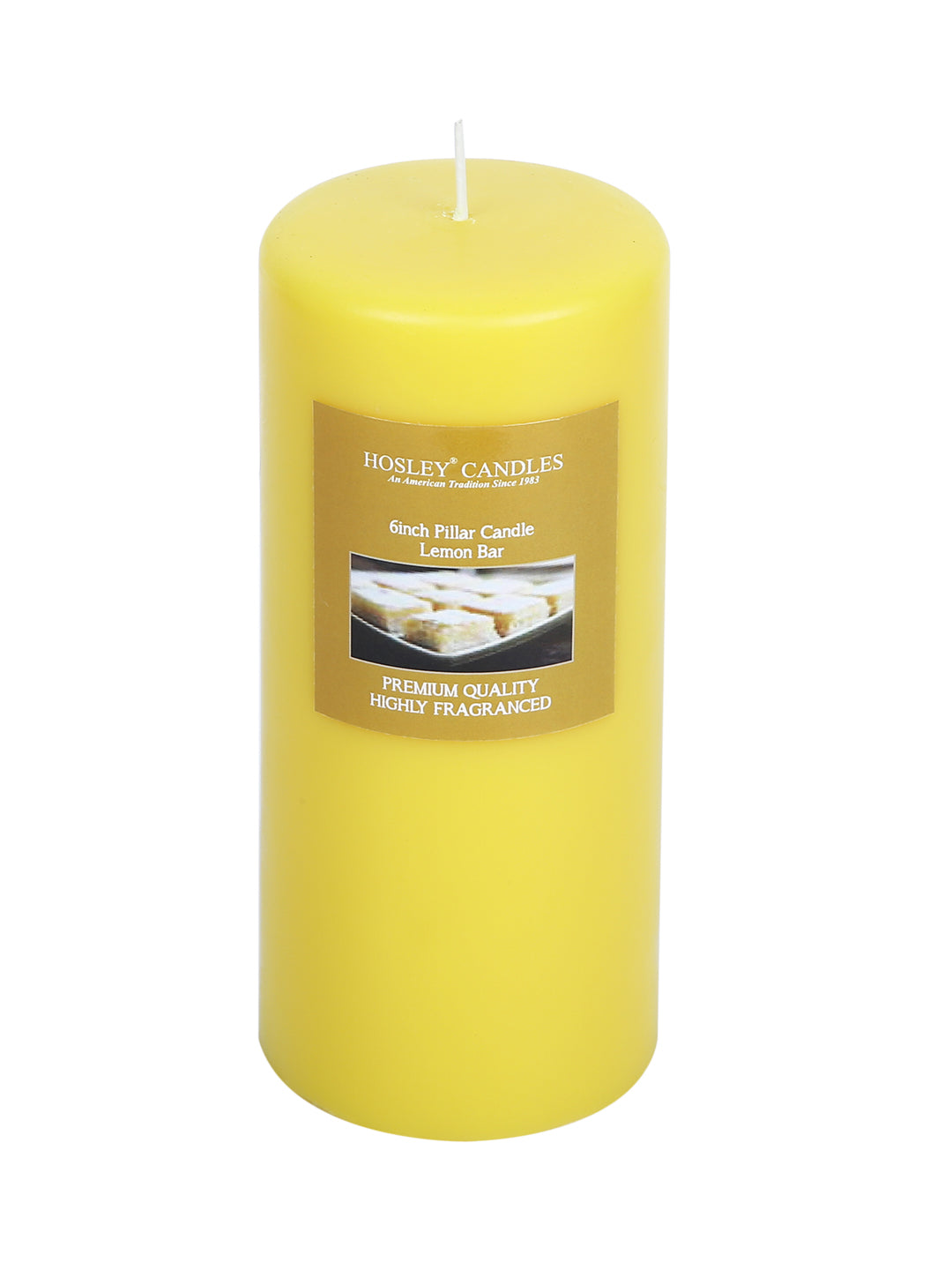 Hosley® Lemon Bar Highly Fragranced 6inch Pillar Candle