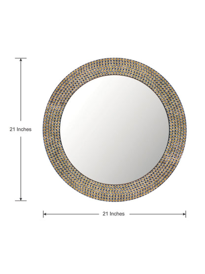 Hosley Decorative Gold Metal Studded Wall Mirror