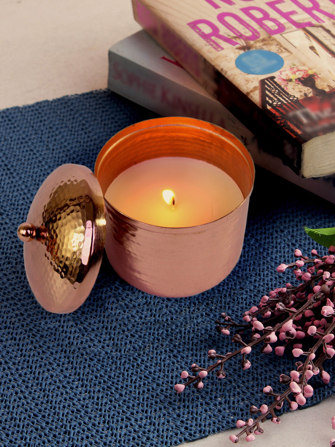 Hosley Fragranced Metal Jar Candles For Home Decoration, Festival, Diwali Candles, Best for Gifting