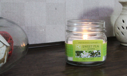 Hosley Sweet Pea Jasmine Scented  Jar Candle for Festive / Home Decoration