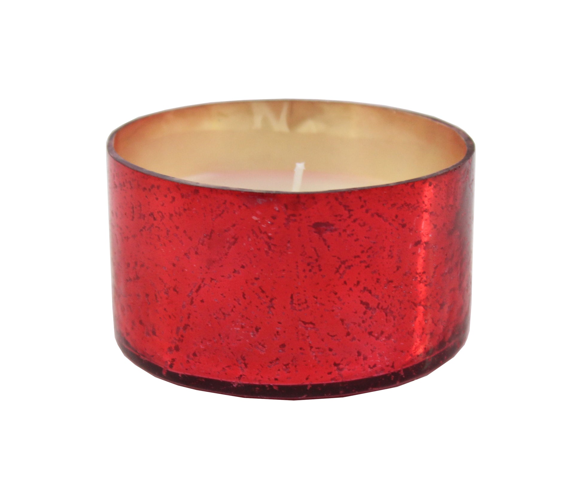 Hosley Sweet Pea Jasmine Fragrance Mercury Red Round  Glass Candle for Home Decoration/ Gifting/ Party