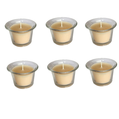 Hosley Unscented Votive Glass Candles / Candle Holder for Decoration Candles, Pack of 6, White
