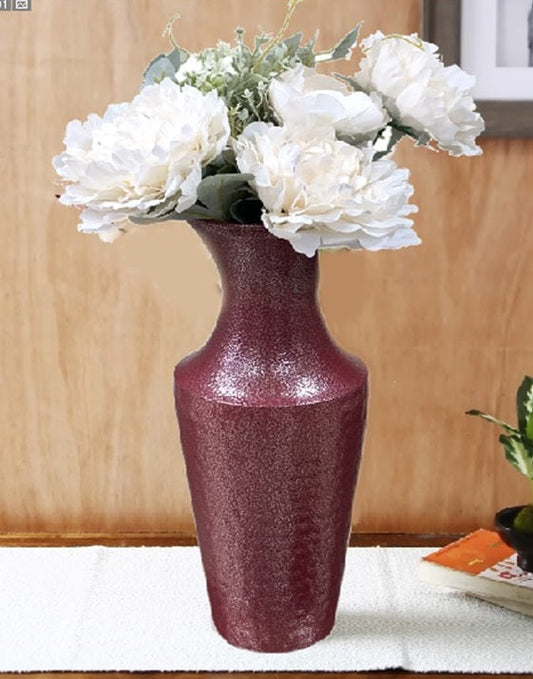 Hosley Hammered Plated Red Decorative Flower Vase / Vase For Decoration , Pack of 1