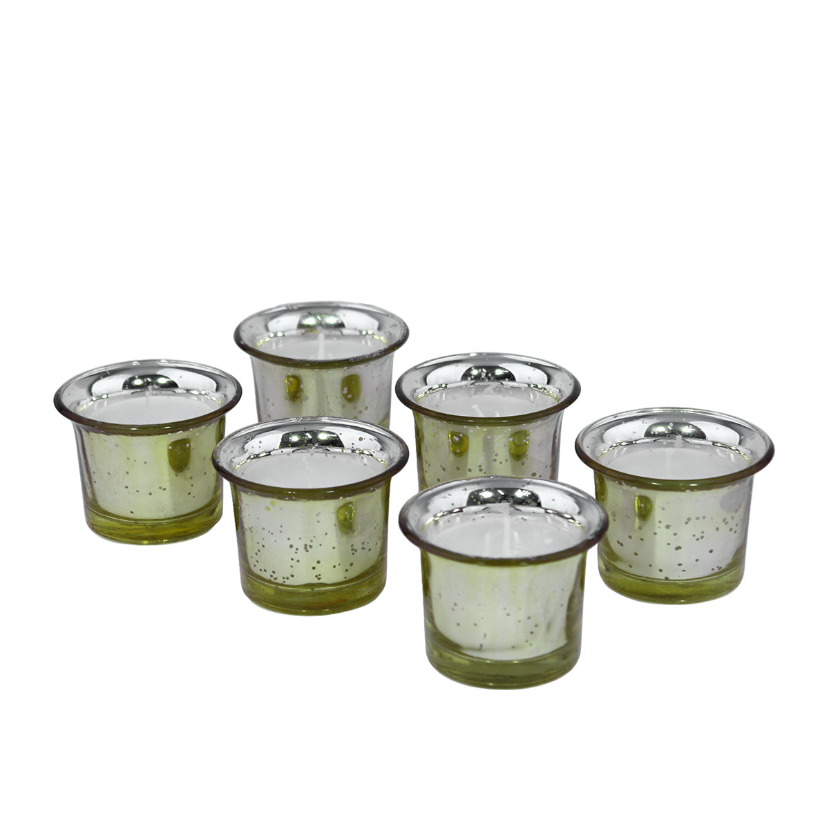 Hosley Fragranced Sweetpea Jasmine Filled Scented Votive Glass Candles / Candle Holder for Decoration Candles, Pack of 6, Golden