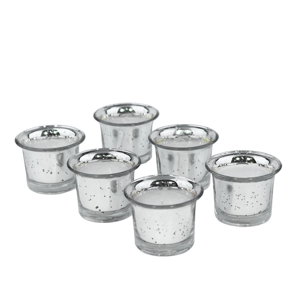 Hosley Lavender Fragranced Filled Scented Votive Glass Candles / Candle Holder for Decoration Candles, Pack of 6, Silver