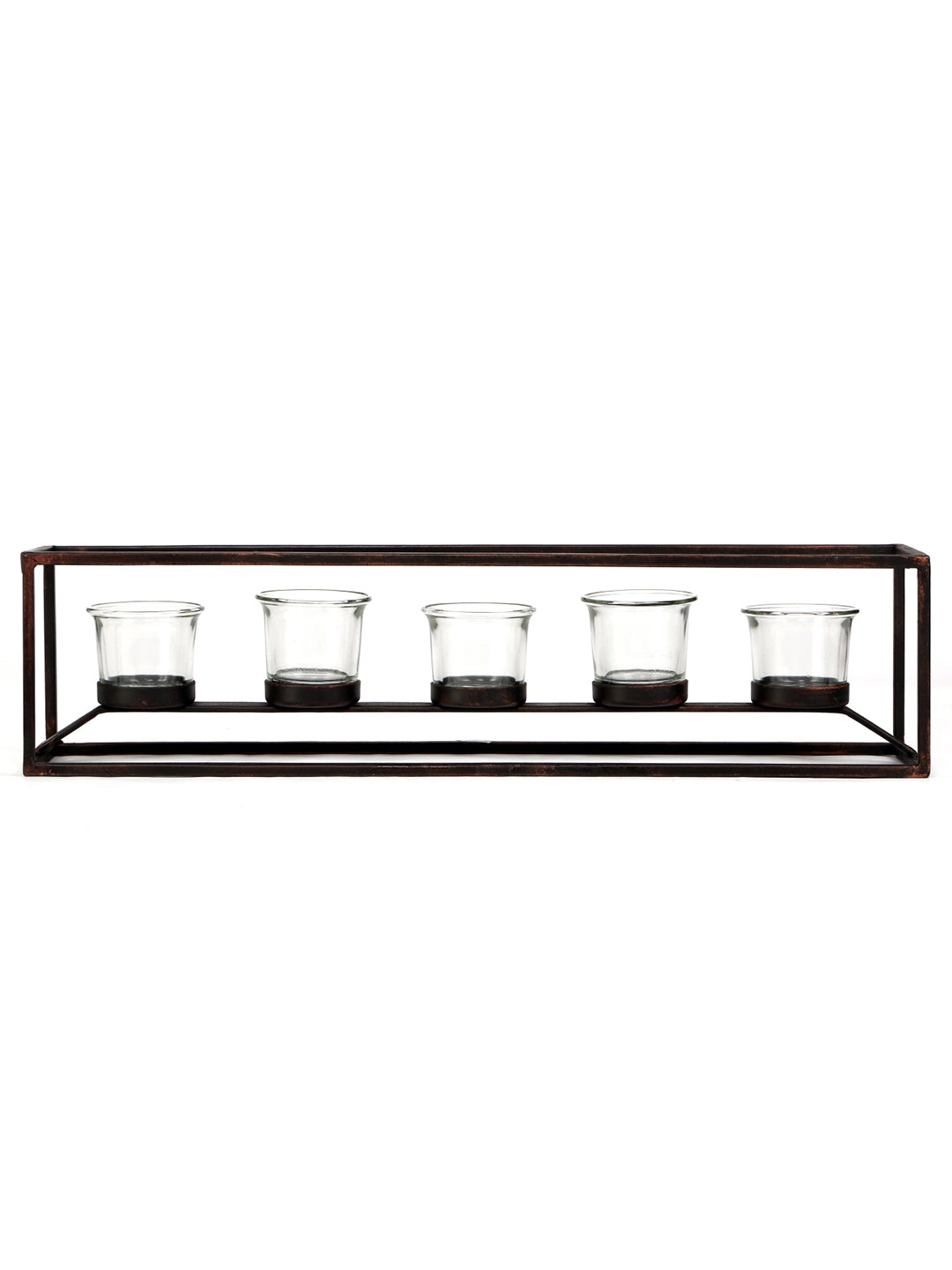 Hosley 5 Cup Decorative Tealight Holder with Clear Glass