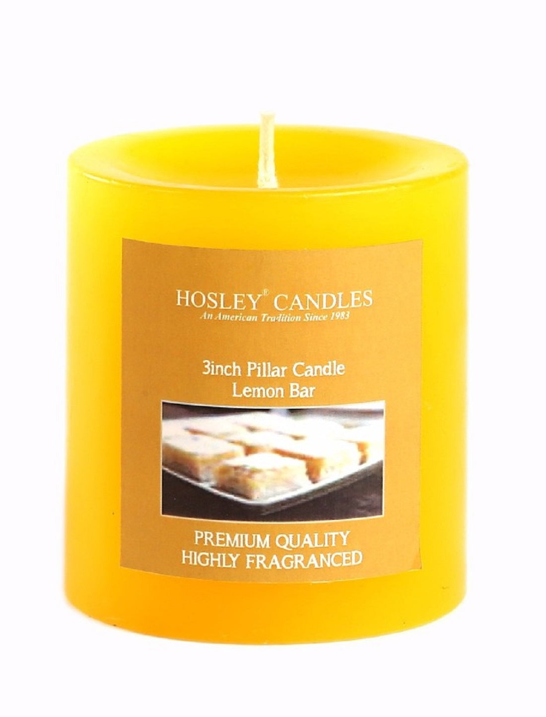 Hosley Set of 2 Lemon Bar 3Inchs Pillar Candles