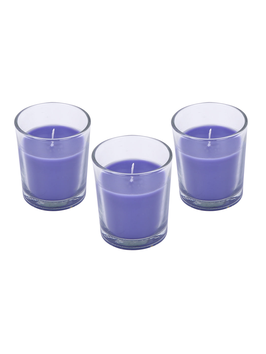 Set of 3 Hosley® Highly Fragranced Lavender Fields Filled Glass Candles, 1.6 Oz wax each