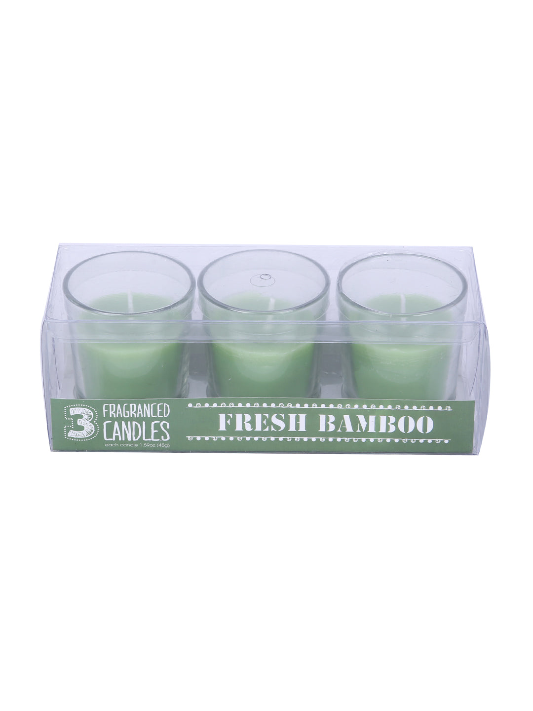 Set of 3 Hosley® Highly Fragranced Fresh Bamboo Filled Glass Candles, 1.6 Oz wax each