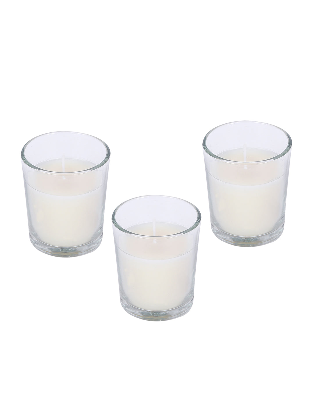 Set of 3 Hosley® Highly Fragranced Sweet Pea Jasmine  Filled Glass Candles, 1.6 Oz wax each