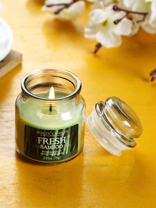 Hosley® Fresh Bamboo Highly Fragranced, 2.65 Oz wax, Jar Candle