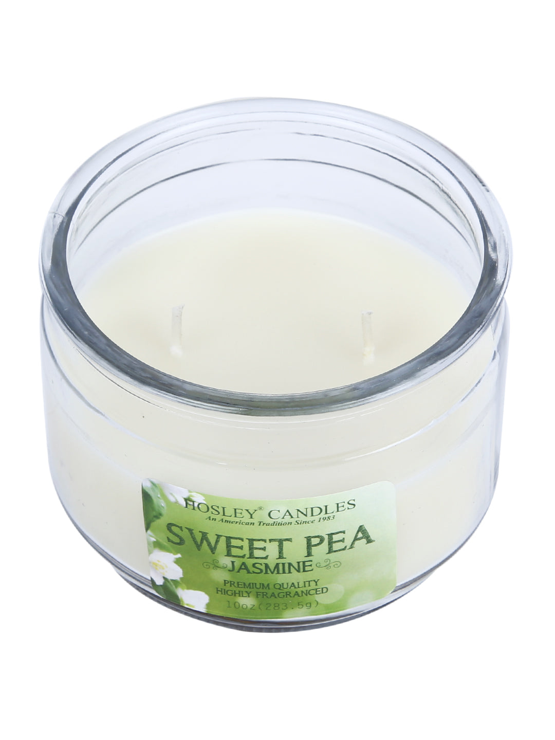 Hosley® Sweet Pea Jasmine Highly Fragranced, 2 Wick, 10 Oz wax, Jar Candle