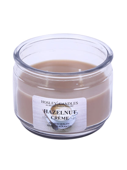 Hosley® Hazelnut Creme Highly Fragranced, 2 Wick, 10 Oz wax, Jar Candle